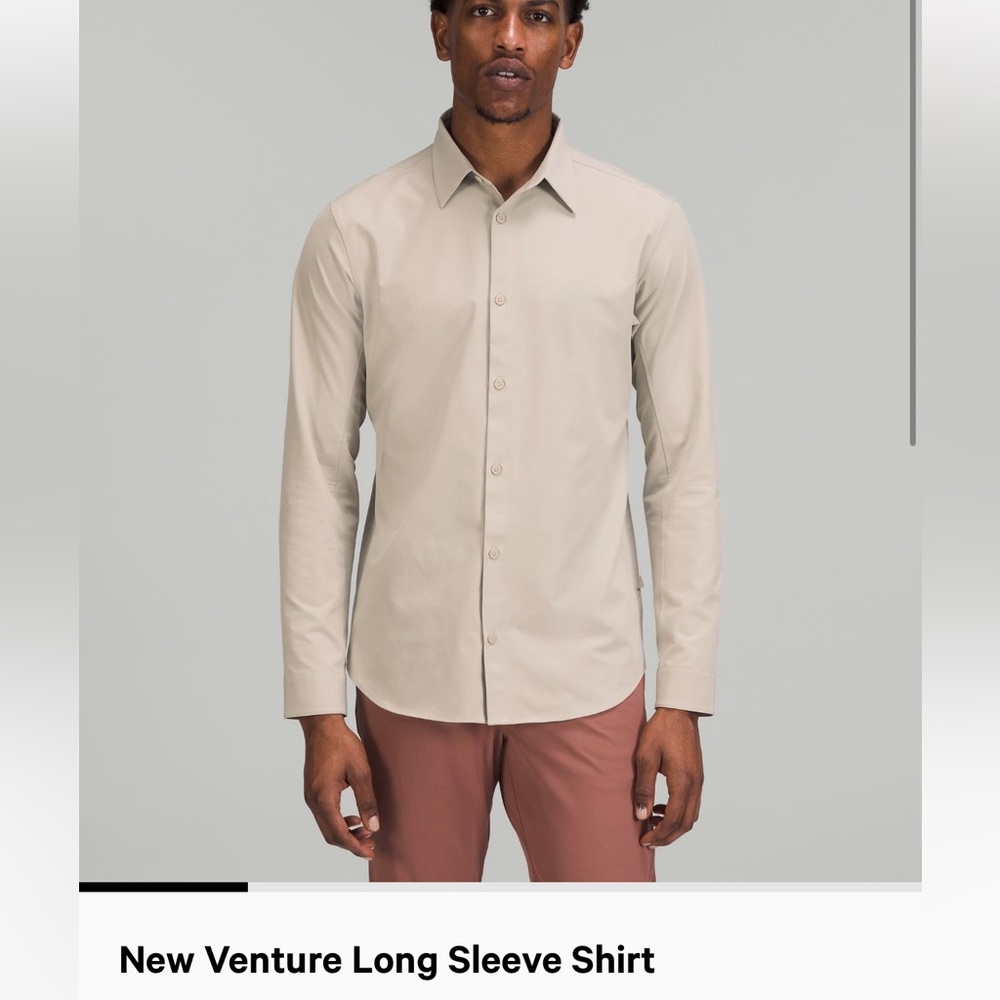 NWT NEW VENTURE LONG SLEEVE SHIRT LULULEMON L raw linen